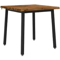 vidaXL Eettafel met levendige rand 80 x 80 x 75 cm Massief Acacia Hout