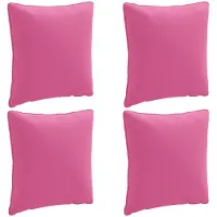 vidaXL Rugkussen PUTTEN 4 st 100% Polyester Roze 40 x 40 x 15 cm
