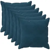 vidaXL Kussensloop 6 st HOUTEN Blauw 60 x 60 cm Fluweel