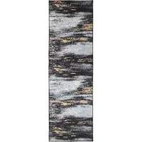 vidaXL Tapijt Runner LESAKA Zwart en Goud 50 x 300 cm Diamantvelvet