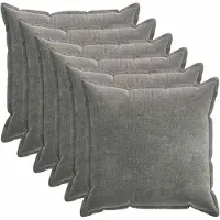 vidaXL Kussensloop 6 st HOUTEN Donkergrijs 65 x 65 cm Chenille Stof