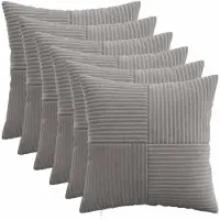 vidaXL Kussensloop 6 st ALMELO Lichtgrijs 30 x 30 cm corduroy