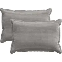 vidaXL Kussensloop 2 st HOUTEN Lichtgrijs 50 x 70 cm corduroy