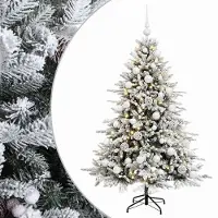 vidaXL - Kunstkerstboom - met - kerstbal - 120 - cm - 150 - LED's - Warmwit