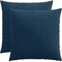 vidaXL Kussensloop 2 st ALMELO Marineblauw 55 x 55 cm corduroy
