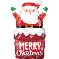 Amscan "Kerstman in Schoorsteen" Folie Ballon, 50 x 76cm