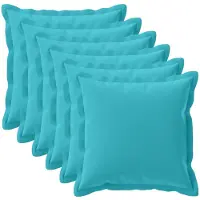 vidaXL Kussensloop 6 st HOUTEN Turquoise 60 x 60 cm Polyester