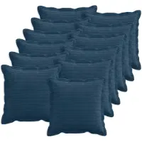 vidaXL Kussensloop 12 st HOUTEN Marineblauw 45 x 45 cm corduroy