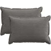 vidaXL Kussensloop 2 st HOUTEN Donkergrijs 50 x 75 cm corduroy