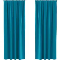 vidaXL Blackout Gordijnen met Ringen 2 st Turquoise 245 x 140 cm