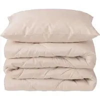 Kayori Koshu 140x220 Zand - Wasbaar Dekbed zonder Overtrek - 100% Natuurlijke Wol - Instopstrook 40cm - Zomerdekbed - Inclusief Kussensloop 60x70