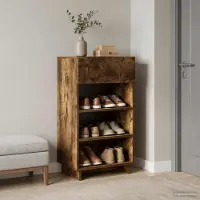 vidaXL schoenenkast 48 x 38 x 87,5 cm bewerkt hout Gerookt eiken