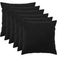 vidaXL Kussensloop 6 st HEERLEN Zwart 80 x 80 cm Bouclé