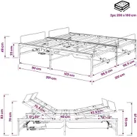 vidaXL Elektrisch verstelbaar bedframe, zwart, 200 x 200 cm, staal