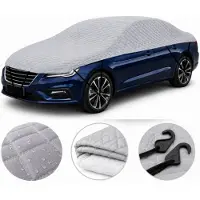 Carpassion Autohoes - Half Cover - Beschermhoes - Waterdicht & Vorstbestendig - Maat XL - Grijs - 472-500 cm