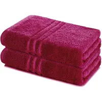 Lavea Set van 2 handdoeken 80x200 cm, 100% Katoen – Grote badhanddoeken, saunahanddoeken, badlaken, strandlaken – Bordeaux