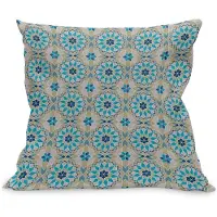 Abakuhaus Oosters Kussenhoes, Oosters Bloemen Wiederholung, Kussenhoes met Ritssluiting en Dubbelzijdige Print, 60 x 60 cm, Meerblau Dämmerung