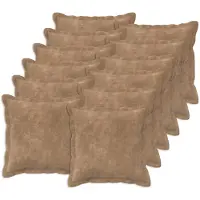 vidaXL Kussensloop 12 st HOUTEN Taupe 50 x 50 cm Microfiber Fleece