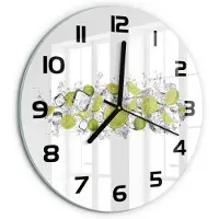 Tulup Wandklok - Limoenijsblokjes Moderne Wandklok Glas - fi30 cm - Groente Wandklok Glas Decoratie - Zwarte handen - Ronde Klok - Glazen Wandklok Design - Klok Glas Met Opdruk