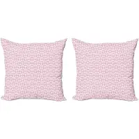 Abakuhaus Roze Damast Decoratieve Kussenhoes, Set van 2, Modern Accent Dubbelzijdige Digitale Print, 50x50 cm, Lichtroze en Wit