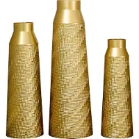 MODFU -Vaas-3-Delige Set-Goud-Metaal-Textuur-Niet Waterdicht