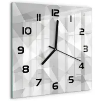 Tulup Wandklok - Abstracte achtergrond Wandklok Glas Met Motief - 30x30 cm - Grijs Decoratieve Glazen Klok - Zwarte handen - Vierkante Klok - Gekleurde Glazen Klok - Glazen Klok Met Print
