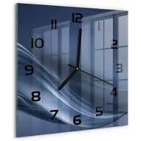 Tulup Wandklok - Grijze golf Wandklok Glas Decoratie - 30x30 cm - Grijs Gekleurde Glazen Klok - Zwarte handen - Vierkante Klok - Klok Glas Met Opdruk - Moderne Wandklok Glas