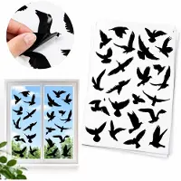 VHV - Raamstickers vogels statisch - 37 stuks - Zwart - Vogelbescherming stickers - Vogelstickers raam buiten - voor vensterglasdeur vogelbescherming