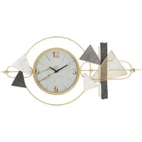 Mauro Ferretti Glam Amy wandklok, 120 cm, van metaal en kunststof, met een modern geometrisch design en gouden afwerking - voor interieurdecoratie