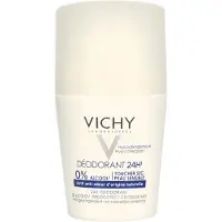 VICHY 24-Uur Droog-Touch Roll-On Deodorant, Aluminiumvrij met Onzichtbare Resten, Veilig voor Gevoelige Huid, 1.69 Ounce