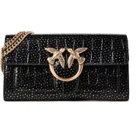 Pinko Love One Portemonnee Leder 19 cm zwart