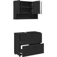 vidaXL Badkamermeubel Set 2 st Zwart 76,5 x 35 x 64 cm