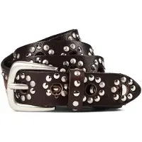 B.belt Studded belt Leder 85 cm bruin