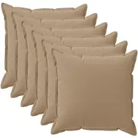 vidaXL Kussensloop 6 st HOUTEN Taupe 45 x 45 cm Polyester