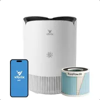 Vibrix PureFlow30 luchtreiniger - 30 m² - Automatische stand + 5-in-1 filtersysteem - Luchtkwaliteitsindicator - Ionisator - Luchtfilter - Air purifier met HEPA-filter