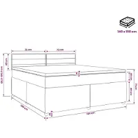 vidaXL Boxspringbed met matras Crèmekleurig 140 x 190 cm Stof