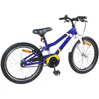 vidaXL Kinderfiets 22 Inch voor 7-12 jaar oud Blauw en Wit