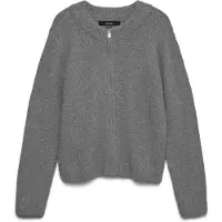 Vero Moda Gebreid vest 'VMBerry' grijs gemêleerd