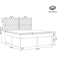 vidaXL Boxspringbed met matras Lichtgrijs 200 x 200 cm Fluweel
