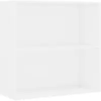 vidaXL Boekenkast met 2 schappen 80x30x76,5 cm spaanplaat wit