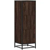 vidaXL Hoge kast 35,5x35x106,5 cm bewerkt hout en metaal bruin eiken