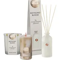 Bolsius - Botticino Bloom set - Geurkaars - Geurstokjes - Marmerkaars - Beige