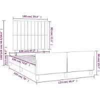 vidaXL Bedframe zonder matras 120x190 cm stof donkerbruin