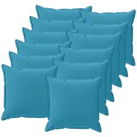 vidaXL Kussensloop 12 st HOUTEN Lichtblauw 50 x 50 cm Polyester