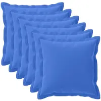 vidaXL Kussensloop 6 st HOUTEN Koninklijk Blauw 70 x 70 cm Polyester