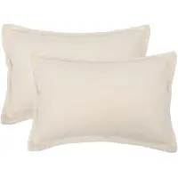 vidaXL Kussensloop 2 st HOUTEN Crèmekleurig 30 x 50 cm Bouclé