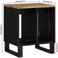 vidaXL Bijzettafel 40x31x46 cm massief mangohout en bewerkt hout