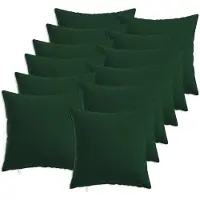 vidaXL Kussensloop 12 st HEERLEN Donkergroen 40 x 40 cm Stof