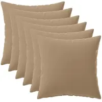 vidaXL Kussensloop 6 st HEERLEN Taupe 30 x 30 cm Polyester