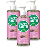 Happy Earth 3 x – Handzeep – 100% Natuurlijk Lavender Ylang – 300 ml - Voordeelverpakking - 3 stuks